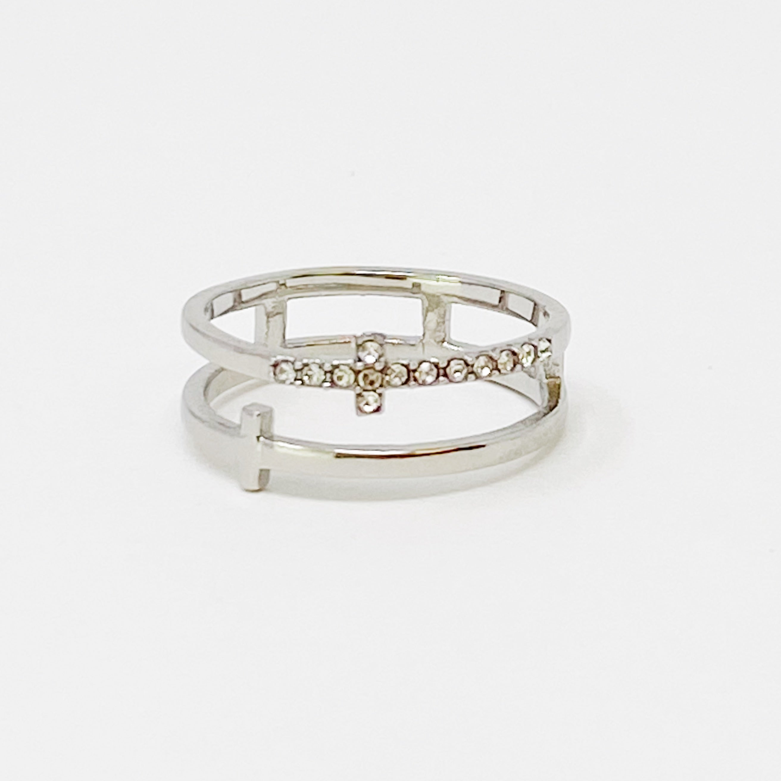 Forever Double Cross Ring