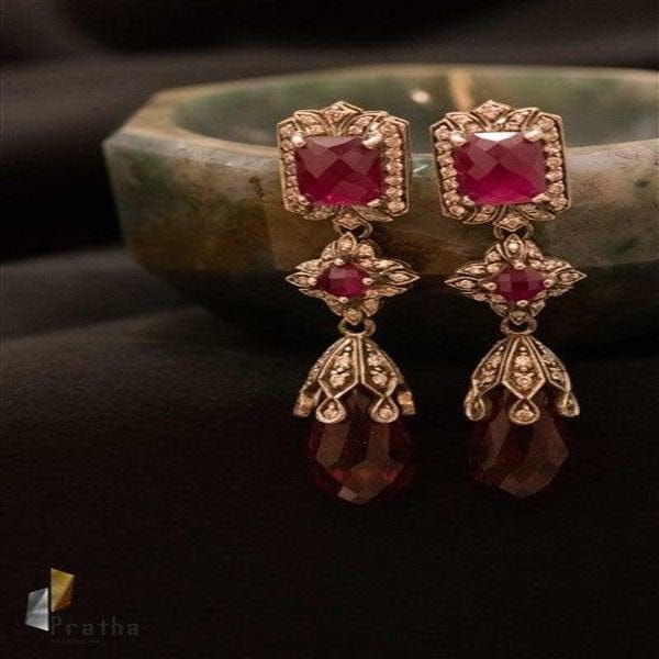 Diamond -Ruby Earrings