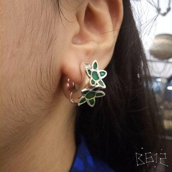 Green Colour Stone - Flower Small Bali